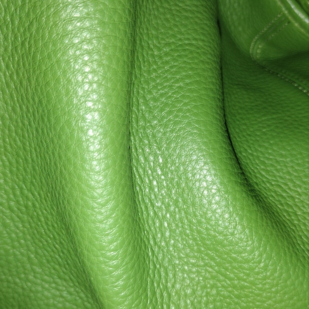 Vintage Vtg Y2k Xl Bodhi Leather Bright Green Hobo Bag Silver Chain Hardware - Picture 2 of 16